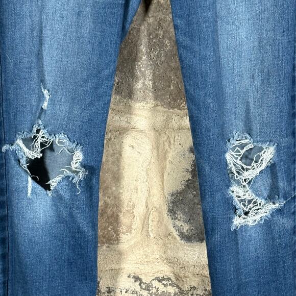 Old Navy Rockstar‎ Jeans Woman's 4 Blue Distressed Mid-Rise Skinny Stretchy Y2K - Picture 4 of 14